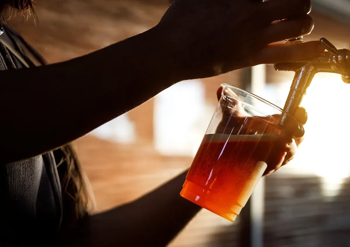 Local beer on tap
