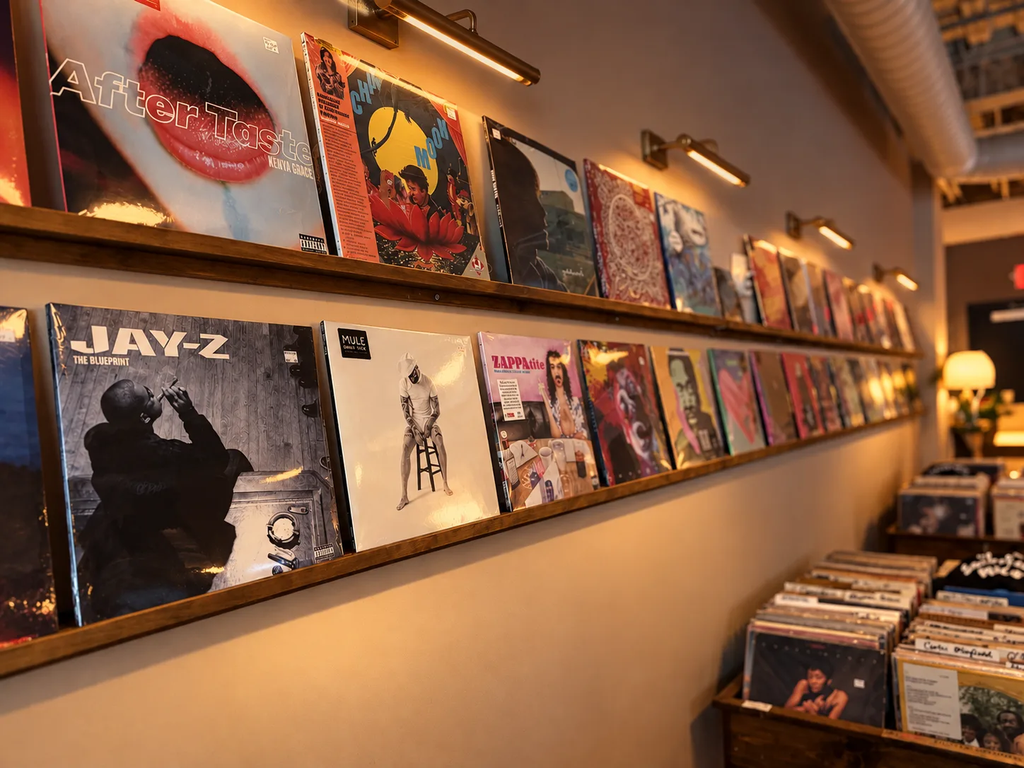 Face-out record wall